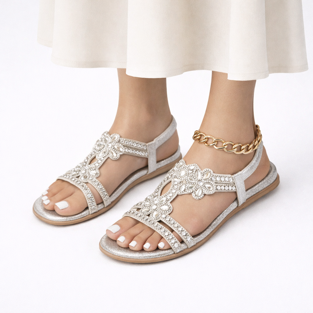 Flora | Dames Zomer Sandalen Met Bloemenmotief 7