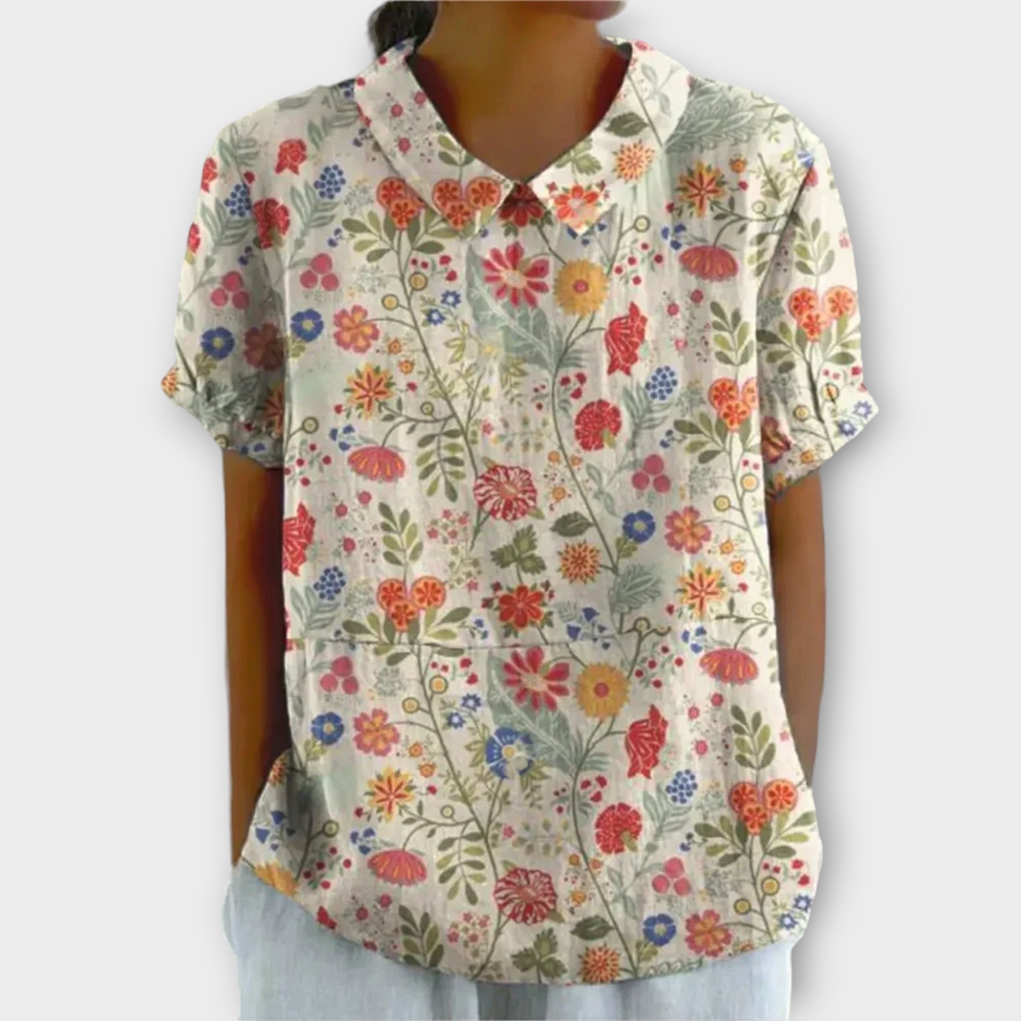 Florale | Katoenen Blouse Stijlvol Ontwerp 1