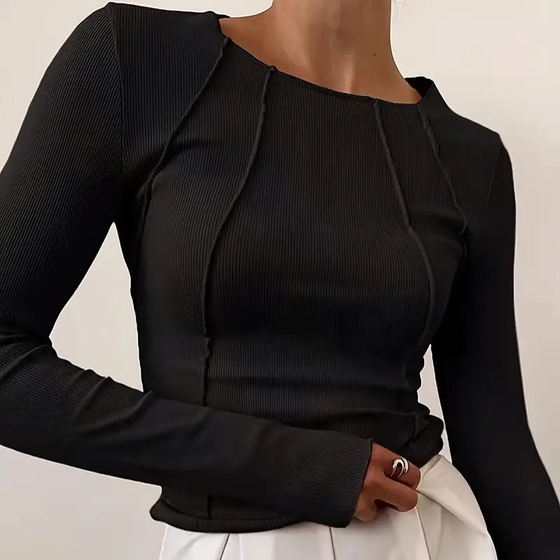 Gebreide Slim Fit Top met Textuur | Dames Top 3