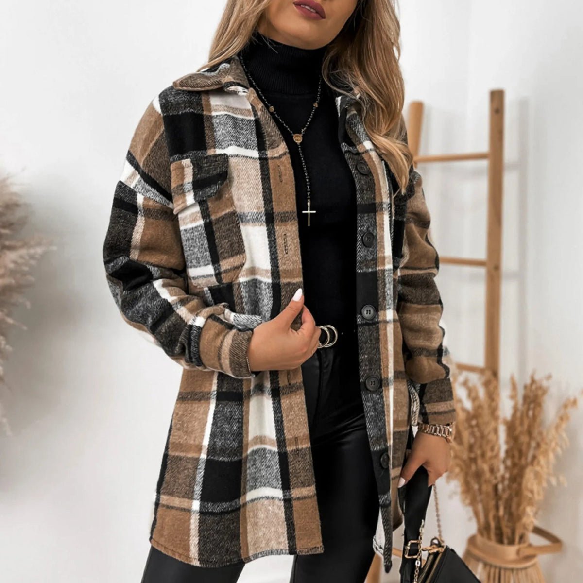 Geruite Blazer Dames | Stijlvolle Blazer Jas 3