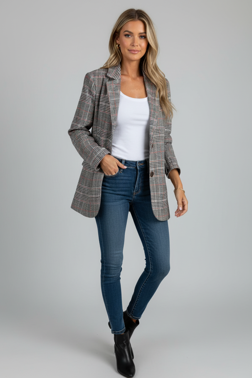 Geruite Damesblazer | Elegante Blazer voor Vrouwen 1
