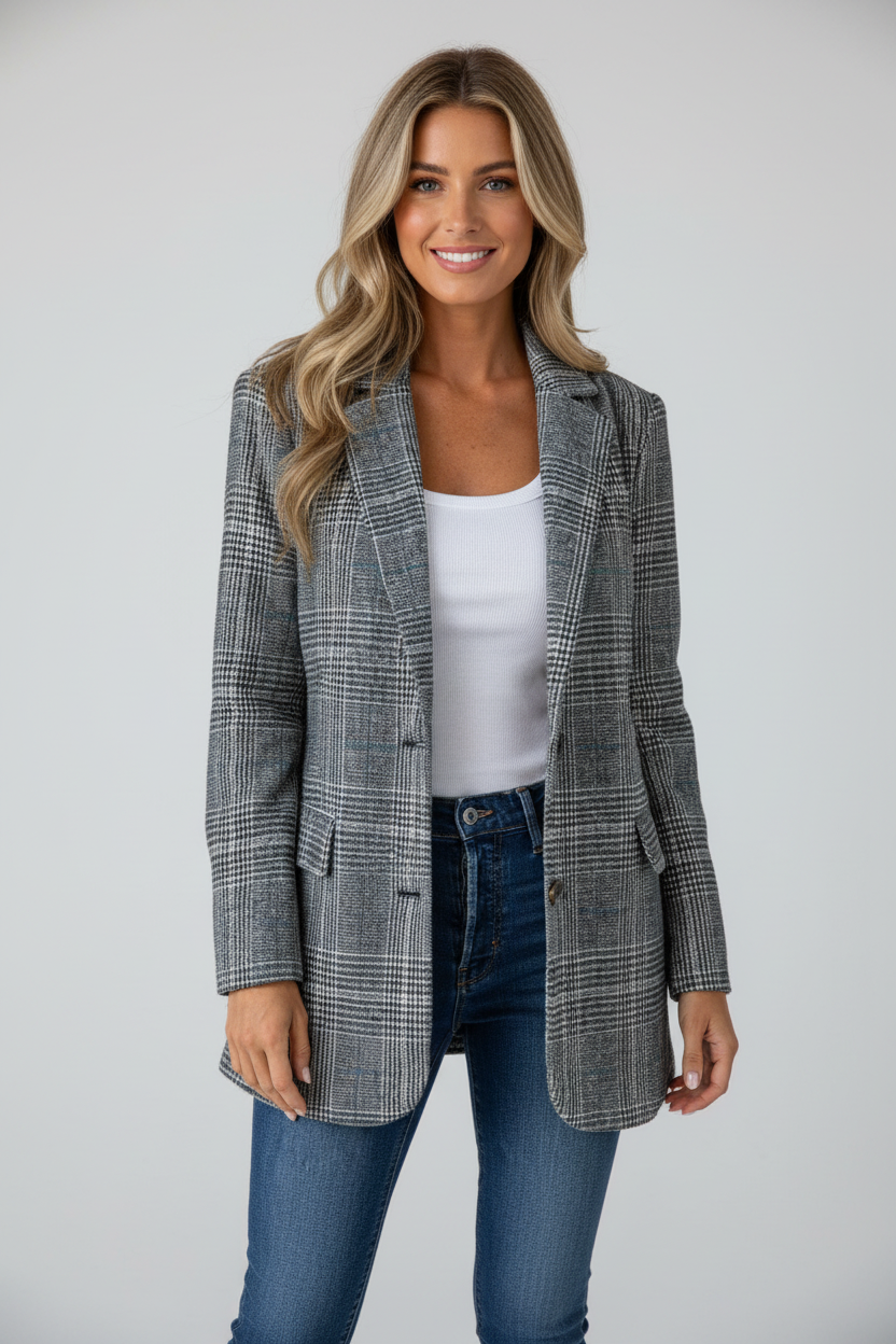 Geruite Damesblazer | Elegante Blazer voor Vrouwen 4