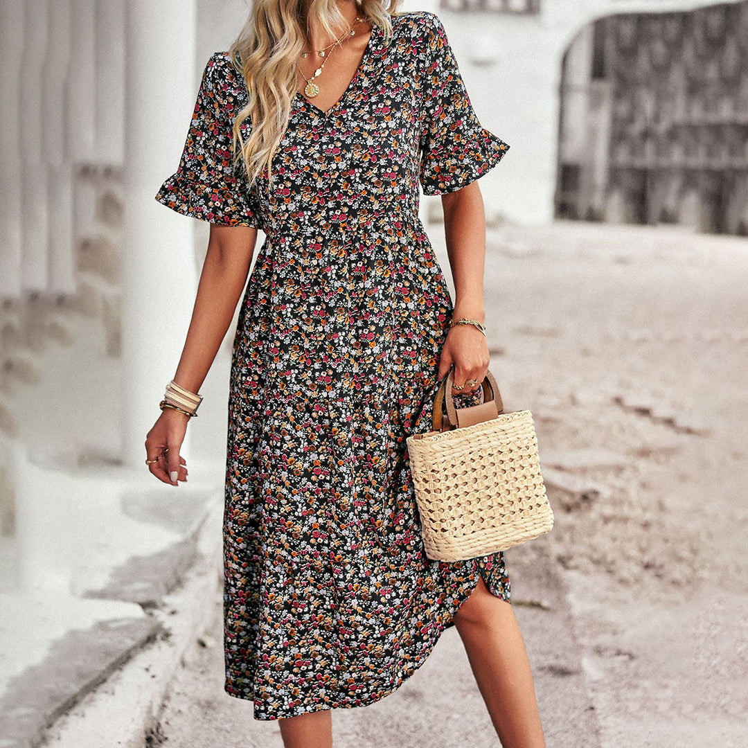 Gillian | Zomerjurk Dames met Bloemenprint Midi 1