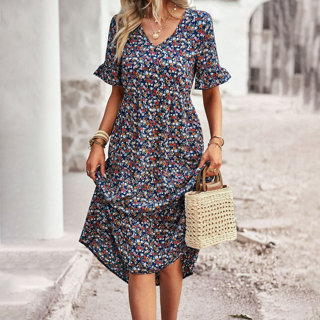 Gillian | Zomerjurk Dames met Bloemenprint Midi 2