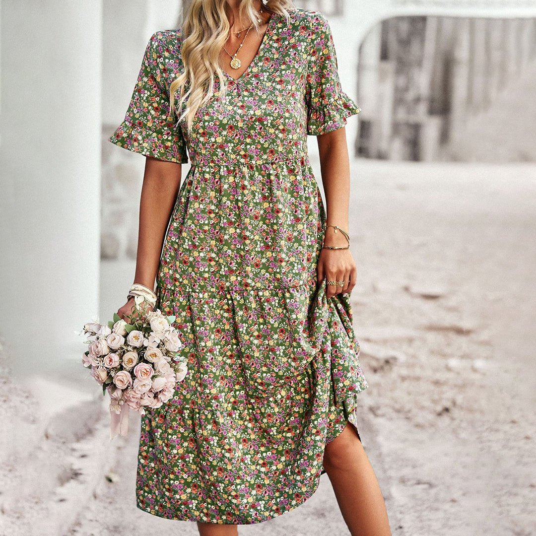Gillian | Zomerjurk Dames met Bloemenprint Midi 3