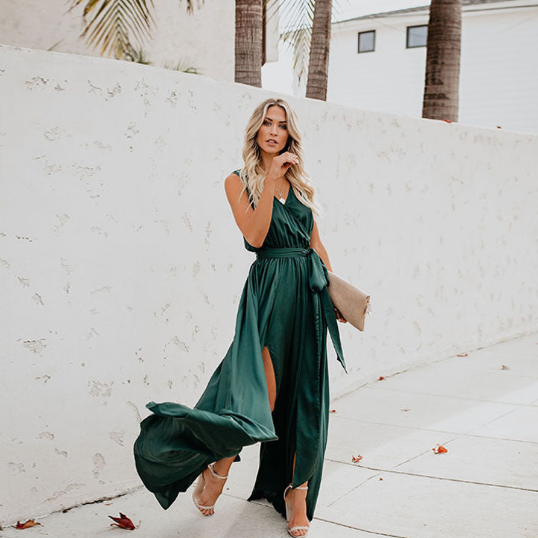 Gisèle | Lange Jurk Dames Met Zijsplit Elegante Maxi Stijl 2