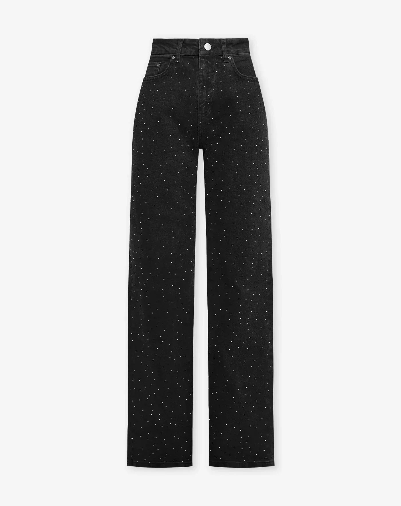 Glitter Spijkerbroek Dames | Regular Fit Zwarte Denim 6