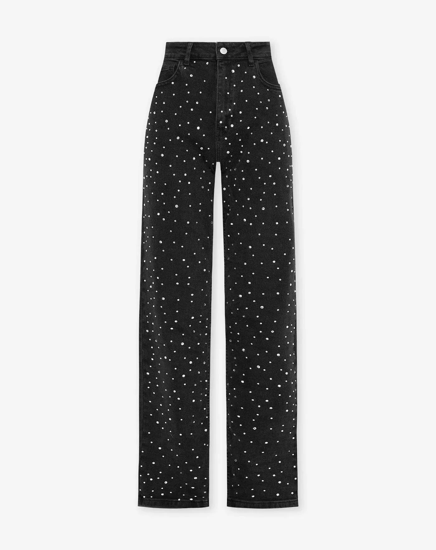 Glitter Spijkerbroek Dames | Regular Fit Zwarte Denim 9