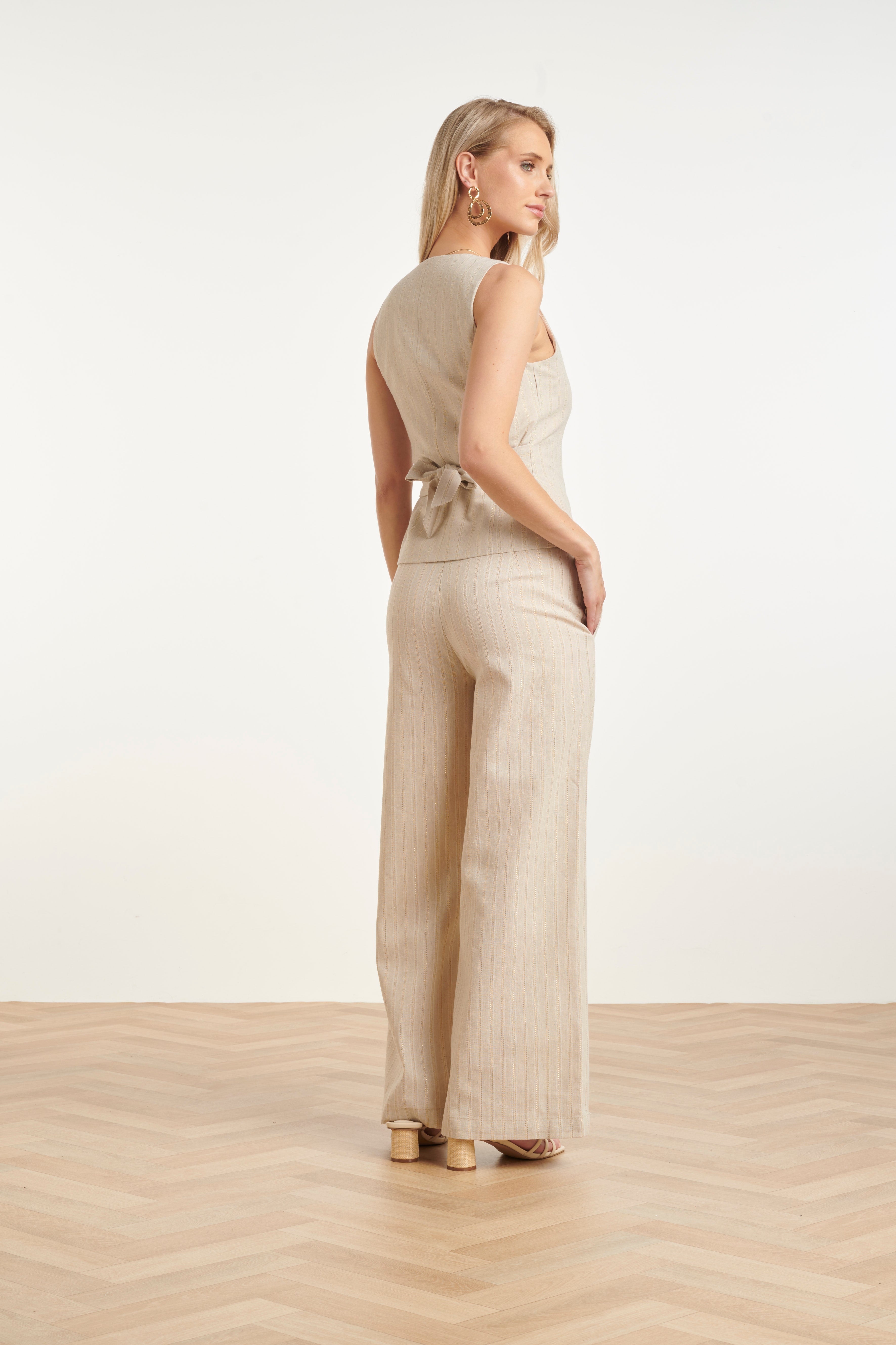 Gouden Glitter Gilet | Mouwloos Dames Vest 4