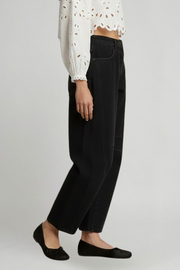 Grijze Dames Jeans High Waist | Wijde Pijpen Denim 2