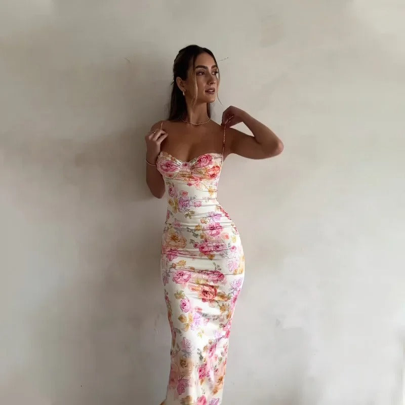 Heather Maxi Jurk | Elegante Lange Zomerjurk Dames met Kanten Rand 0