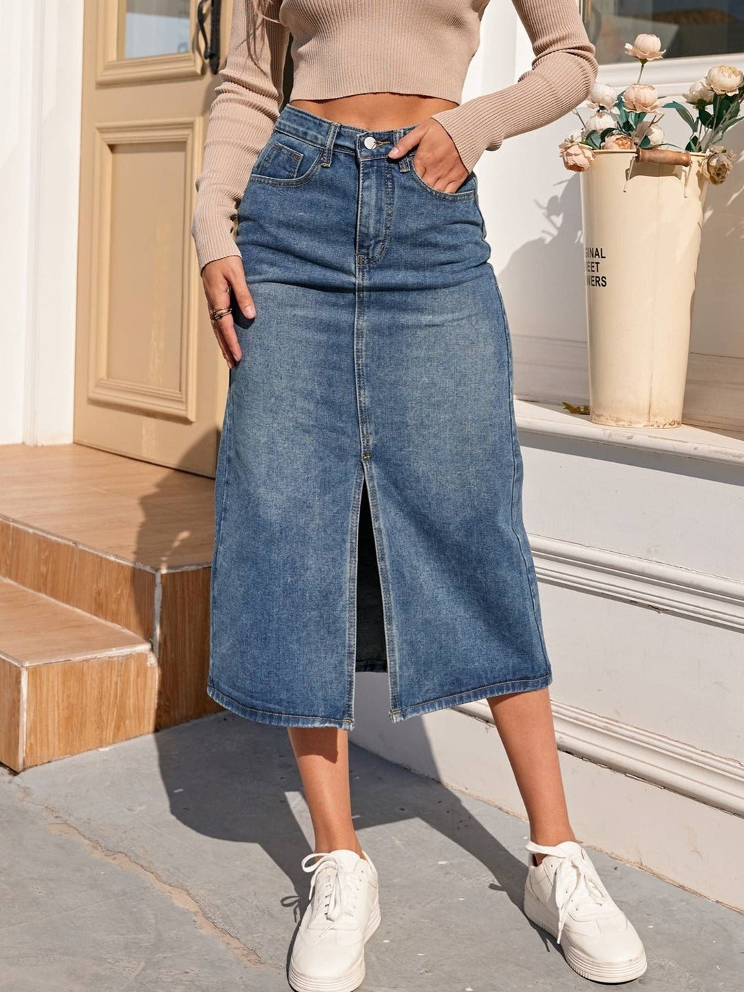 Kathy Kokerrok | Tijdloze Hoge Taille Denim Rok 5