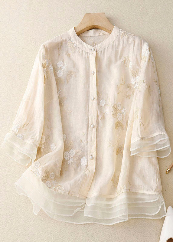 Kourtney | Blouse Dames Bloemenborduursel Elegante Pasvorm 1
