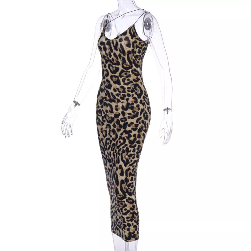 Lana Maxi Jurk | Mouwloze Lange Jurk Dames met Luipaardprint 6