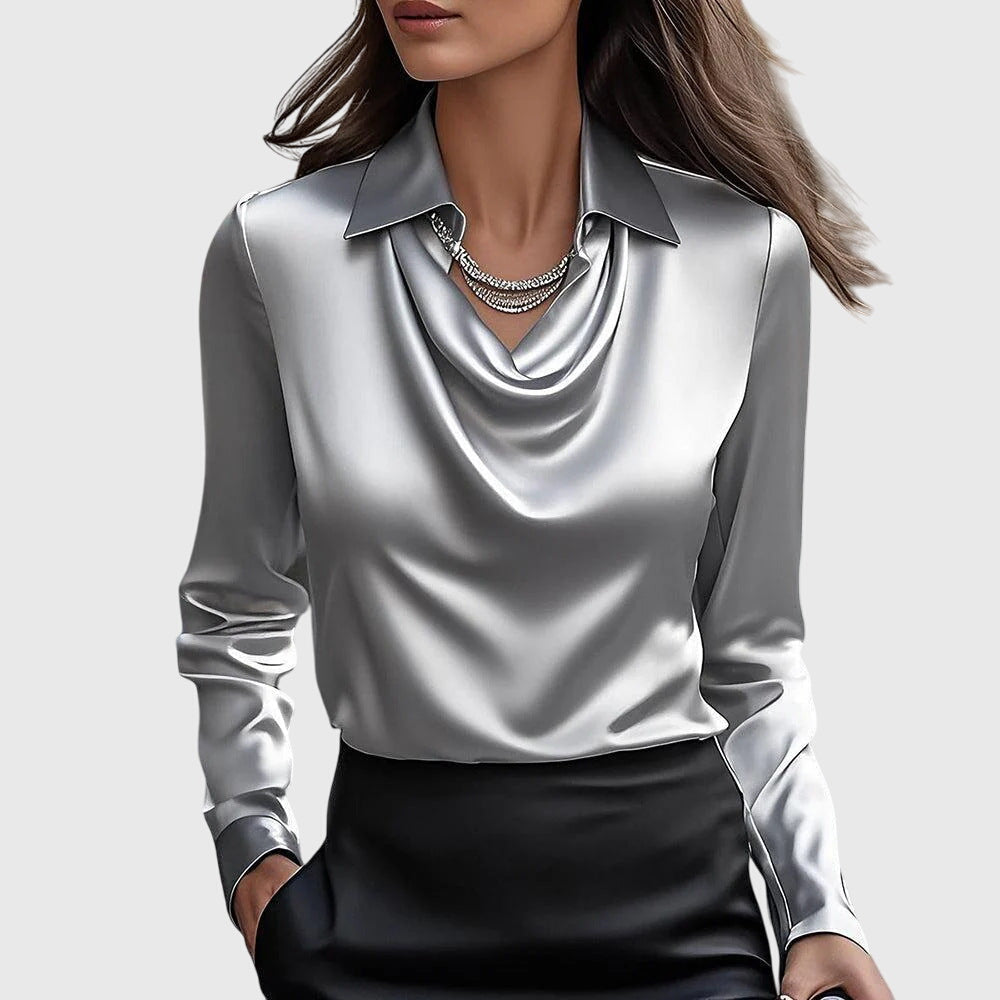 Lange Mouwen Blouse met Col voor Dames | Elegante Mode 1