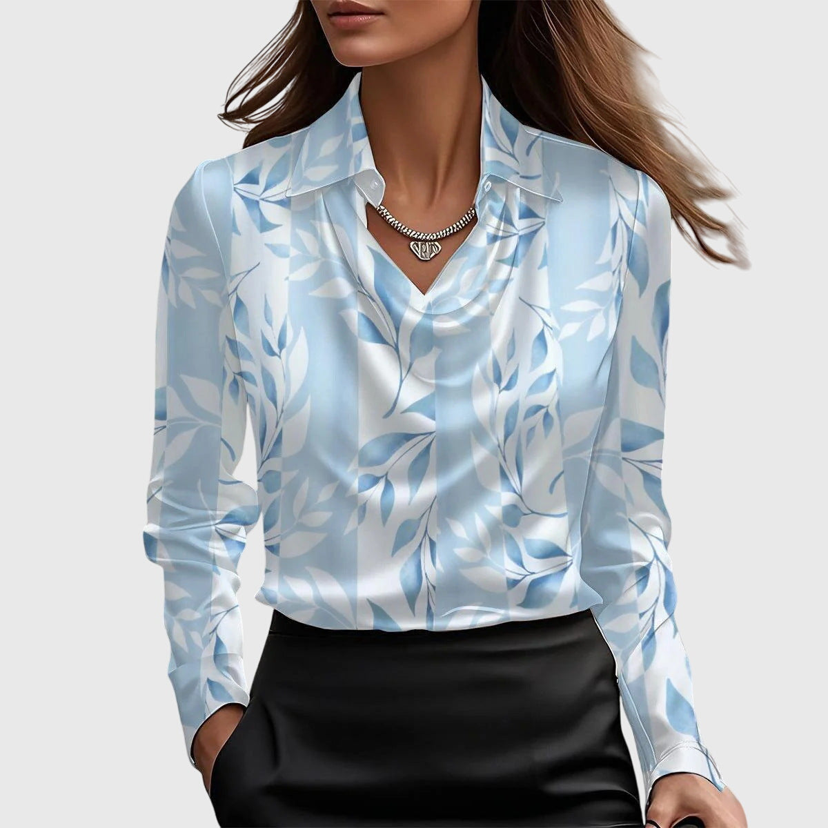 Lange Mouwen Blouse met Col voor Dames | Elegante Mode 4