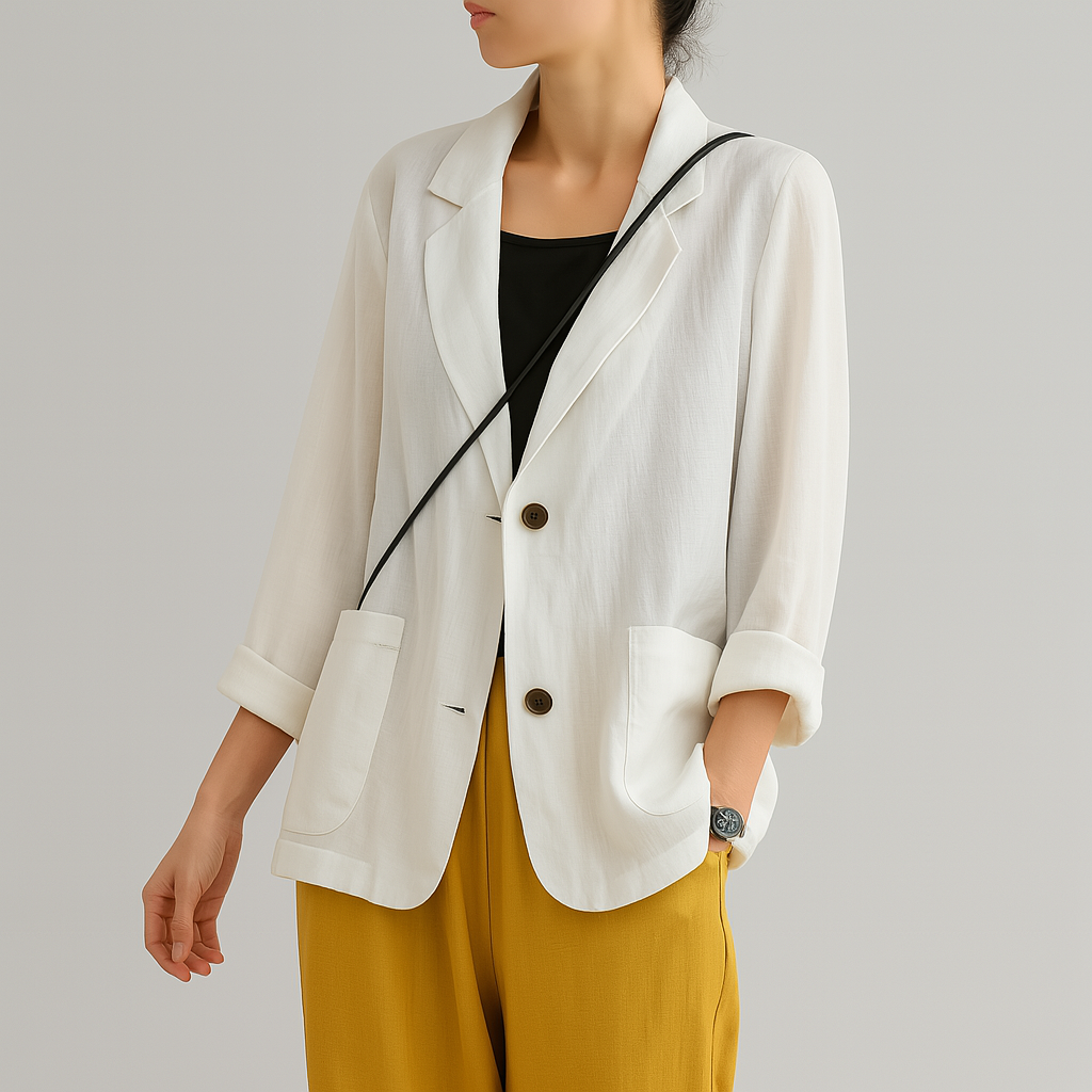 Lena | Lichte Dames Blazer in Linnen met Relaxed Fit 1