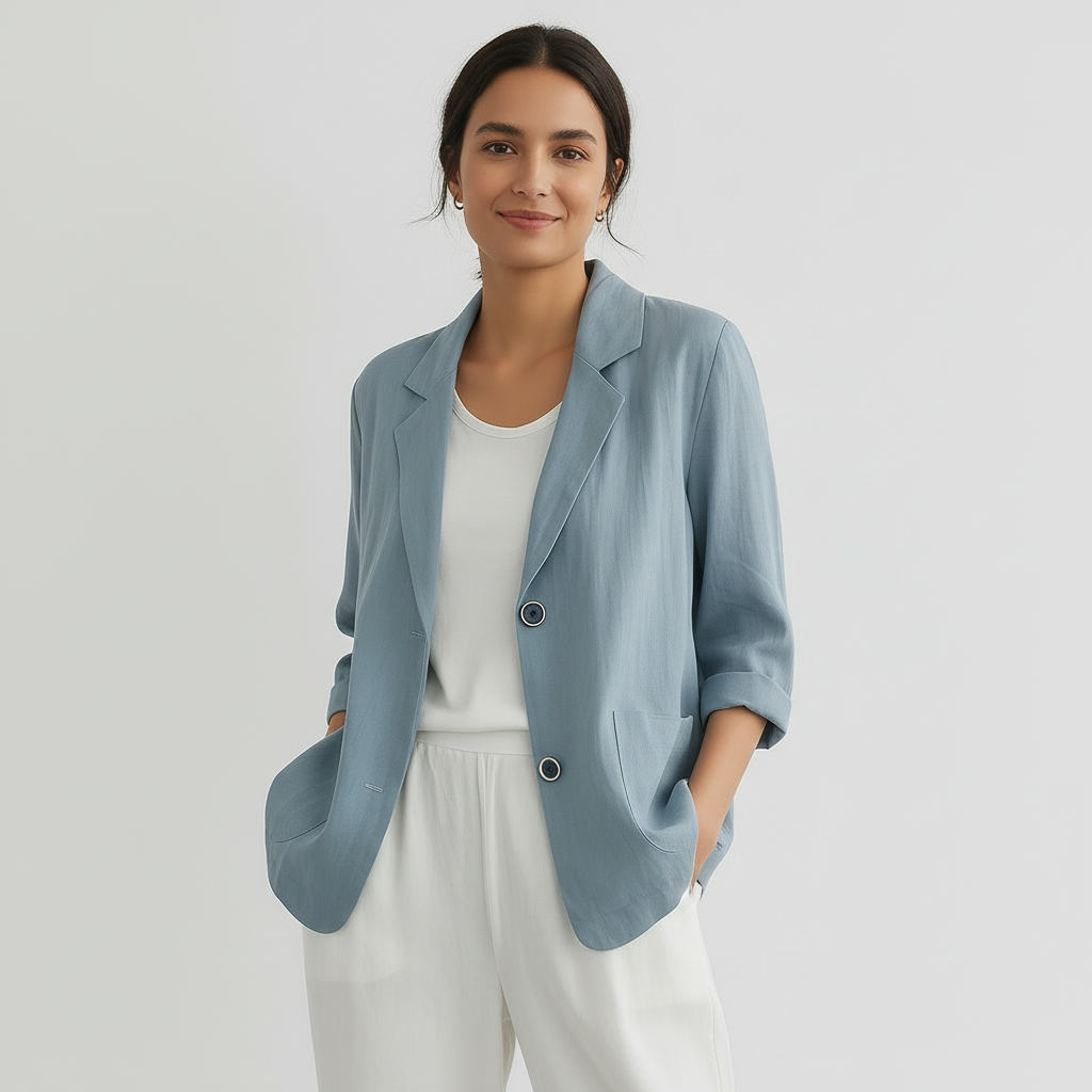 Lena | Lichte Dames Blazer in Linnen met Relaxed Fit 2