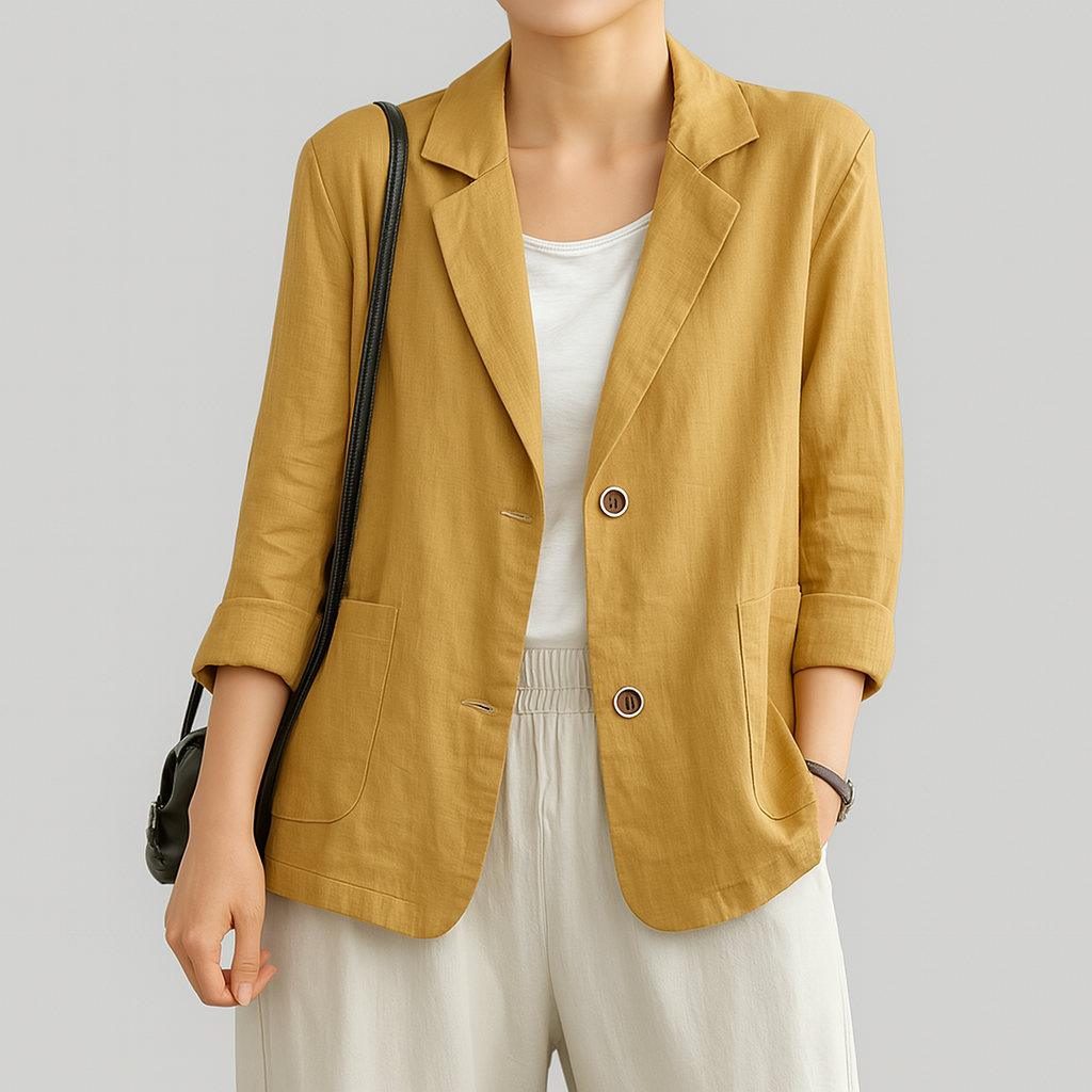 Lena | Lichte Dames Blazer in Linnen met Relaxed Fit 4