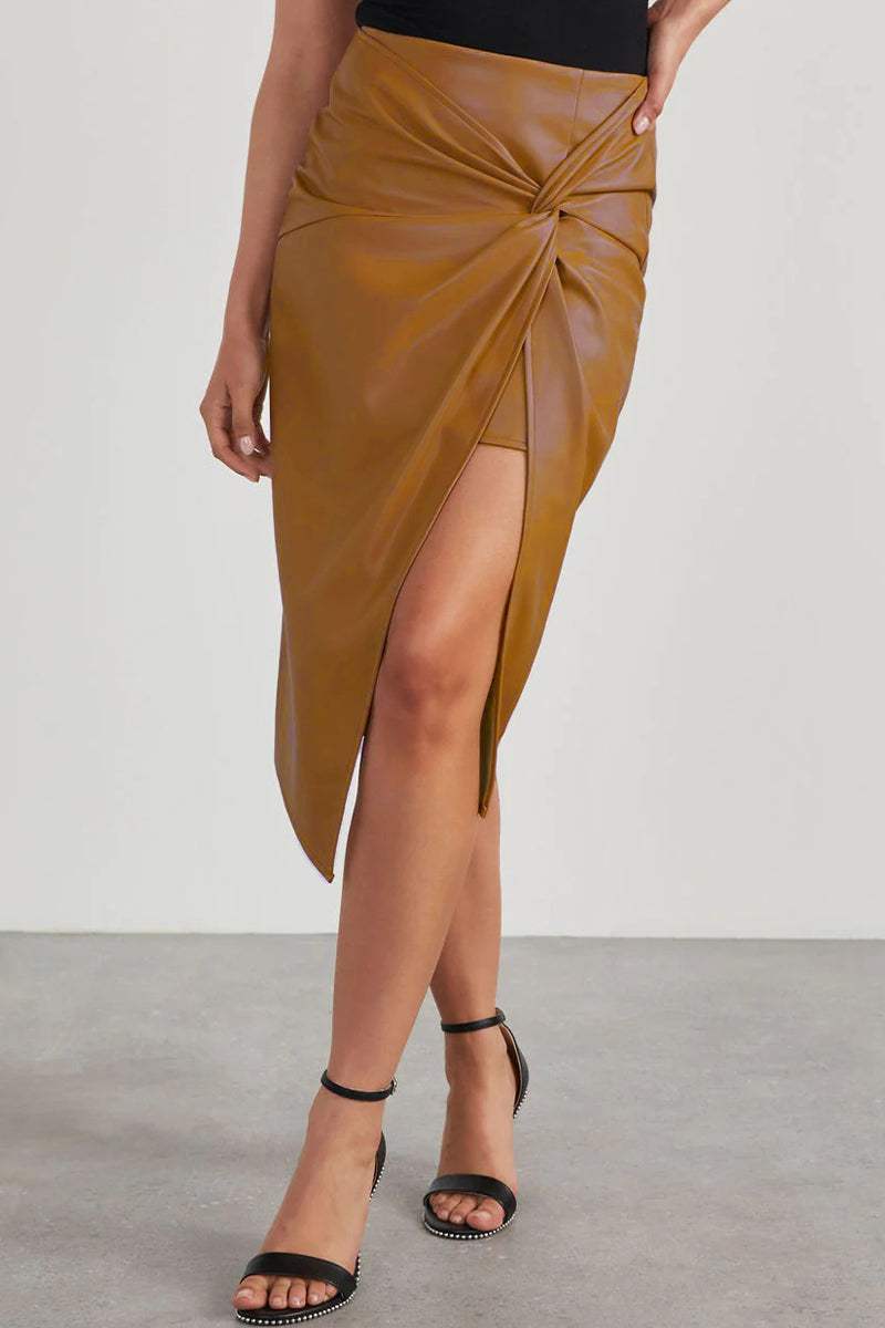Leren Rok Dames | Vloeiende Elegantie met Open Voorkant 4