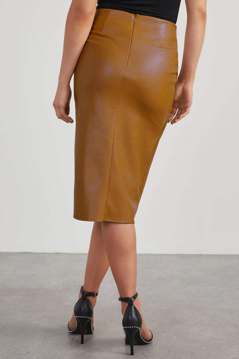 Leren Rok Dames | Vloeiende Elegantie met Open Voorkant 7