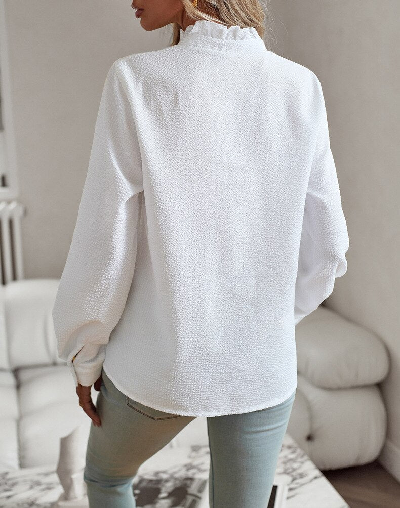 Lila | Dames Blouse met Ruches en Elegante Pasvorm 2