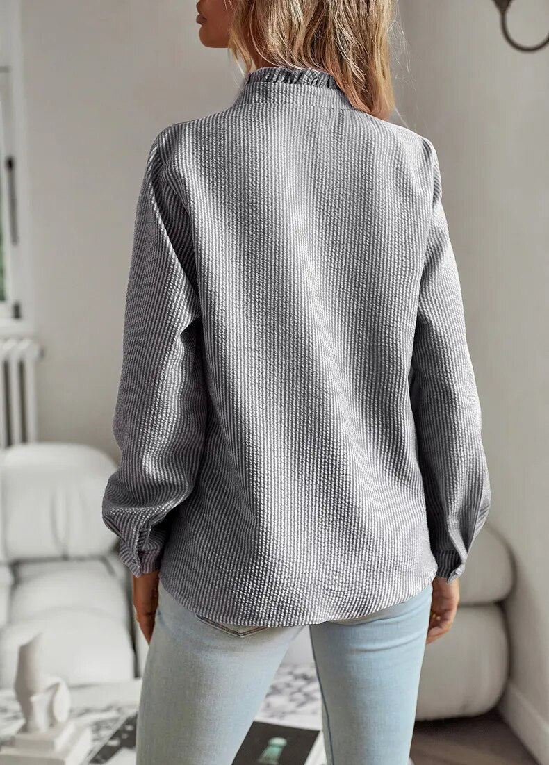 Lila | Dames Blouse met Ruches en Elegante Pasvorm 7