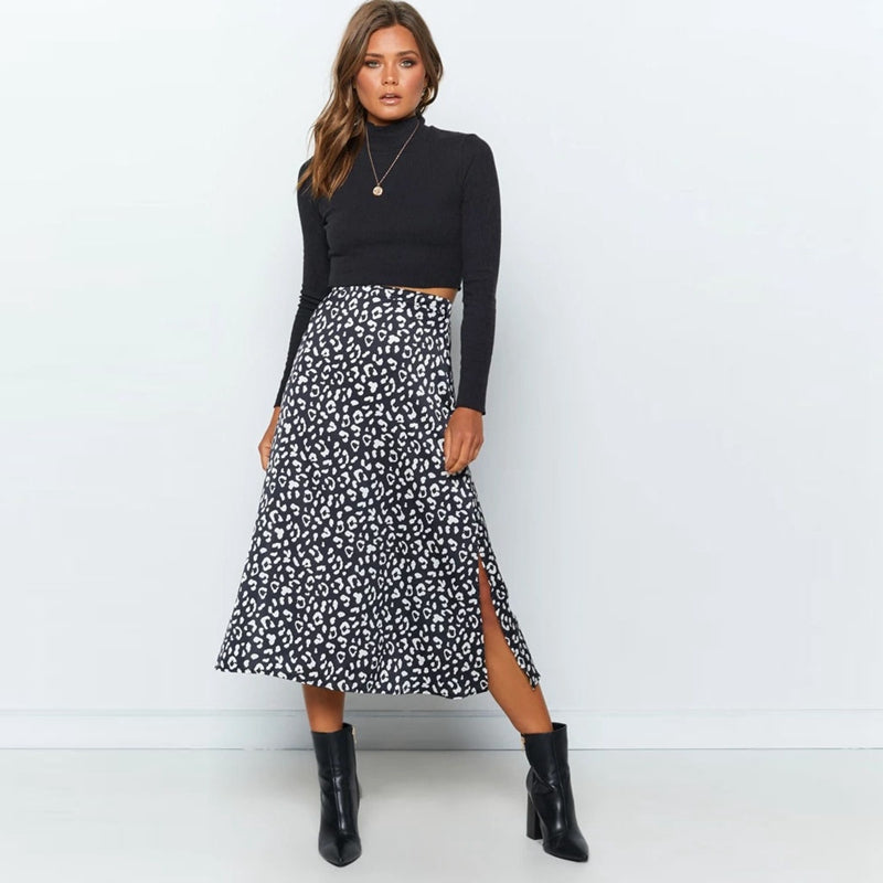 Lilly Leopard Maxi Rok | Dierenprint Lange Rok Dames 0
