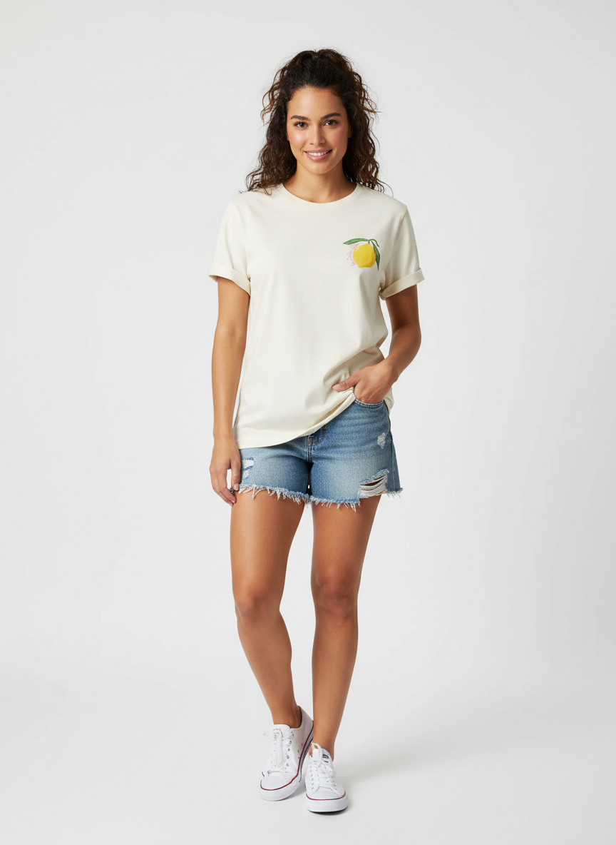 Limoncello | Dames T-shirt met Citroenprint Geel 0