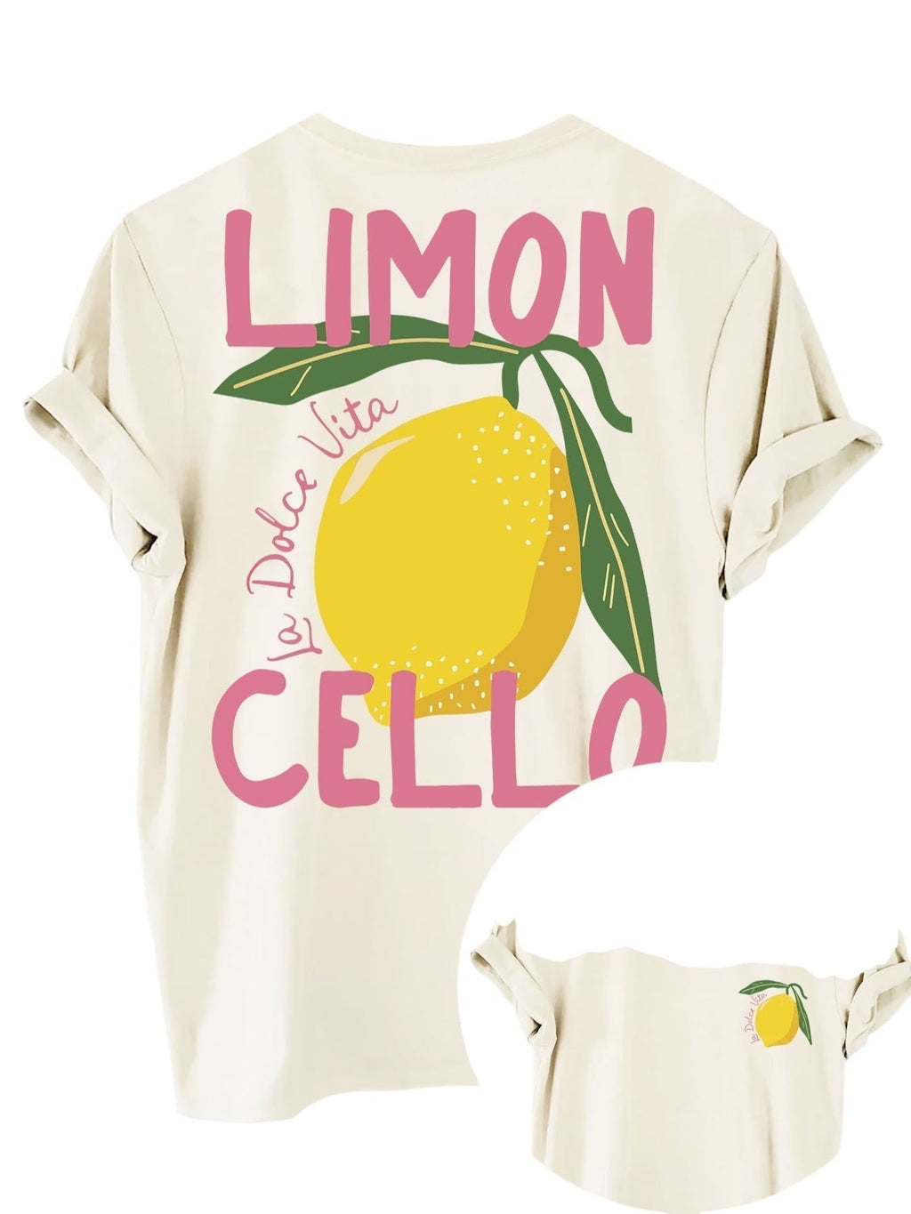 Limoncello | Dames T-shirt met Citroenprint Geel 3