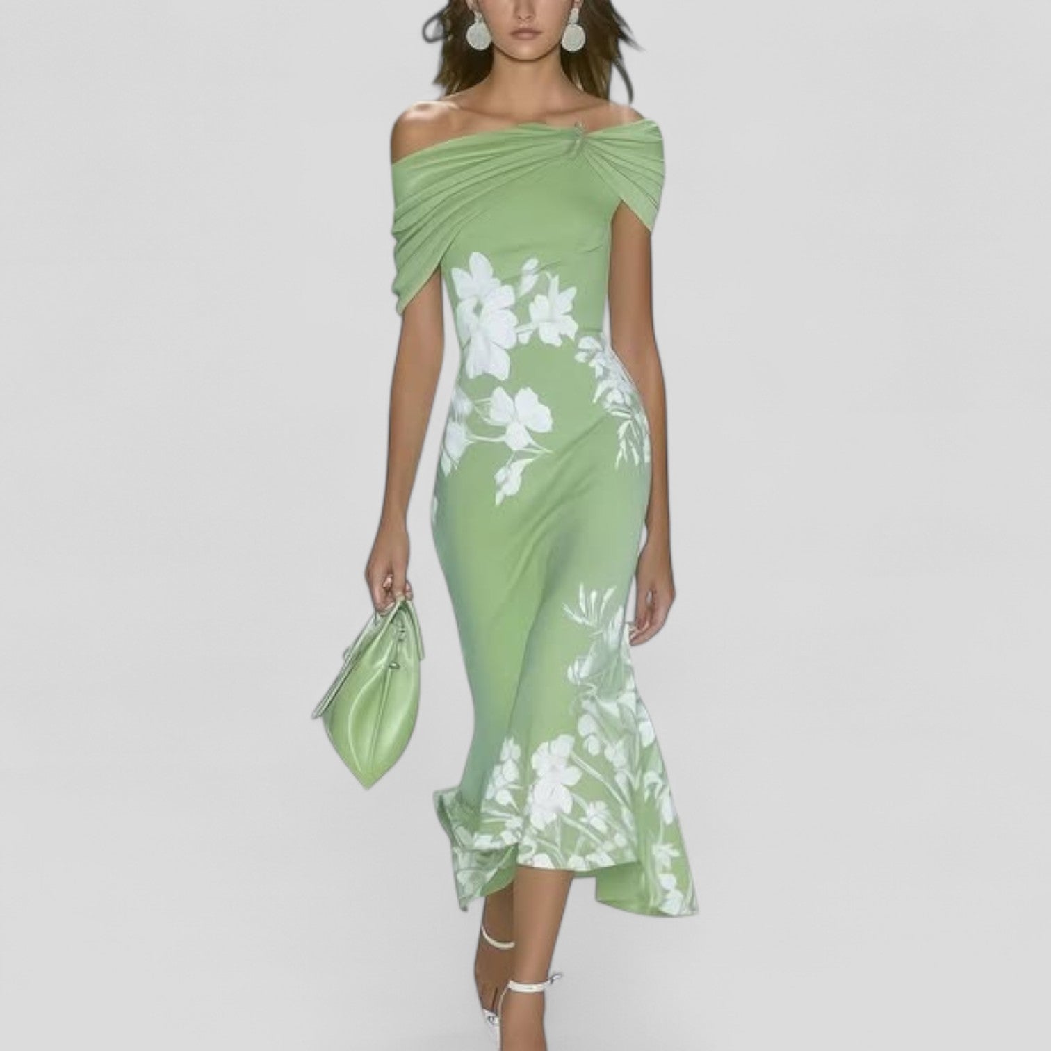 Lindsey | Midi Jurk Dames Unieke Print Elegant 0