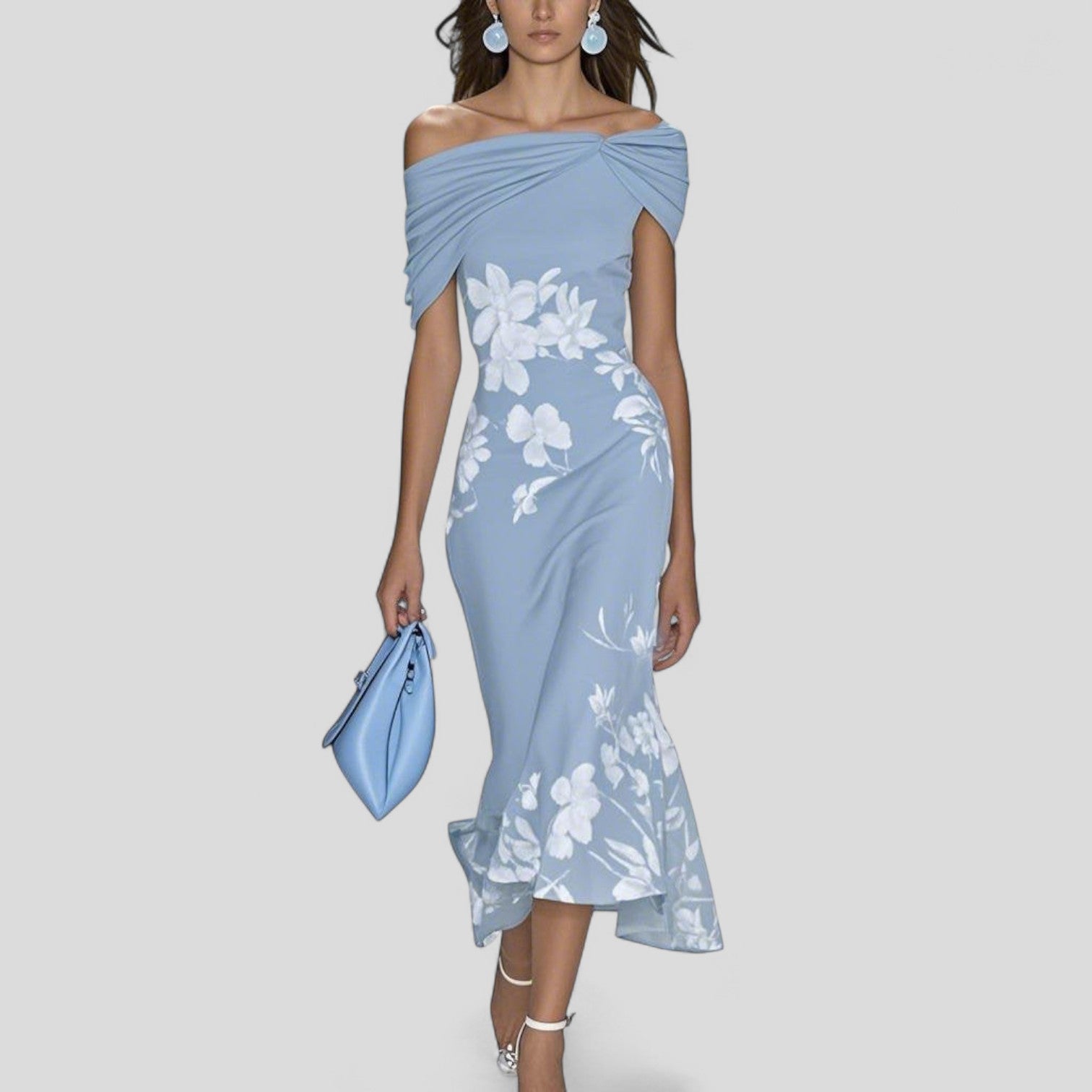 Lindsey | Midi Jurk Dames Unieke Print Elegant 1