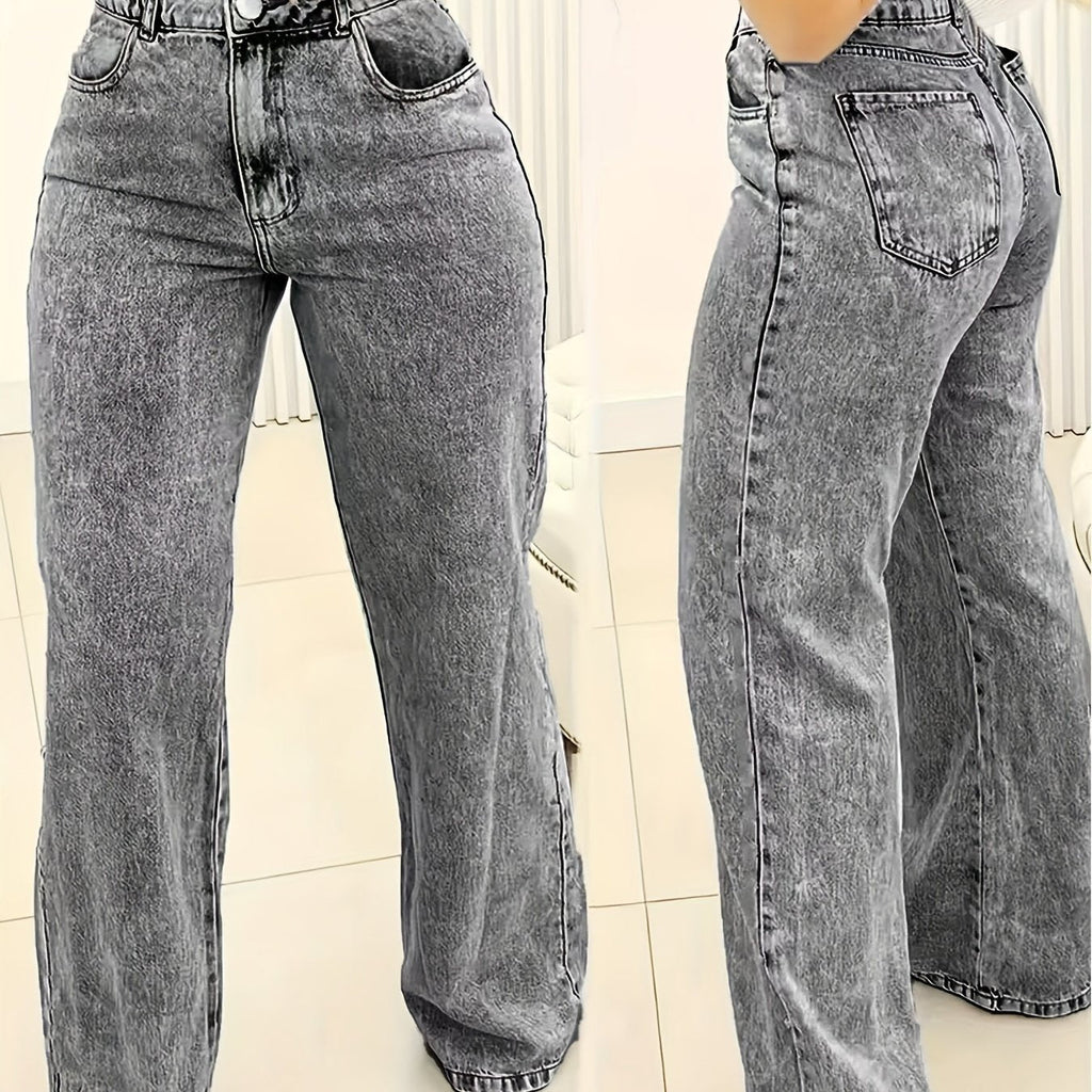 Loose Fit Dames Jeans | Wijde Pijpen Spijkerbroek 0