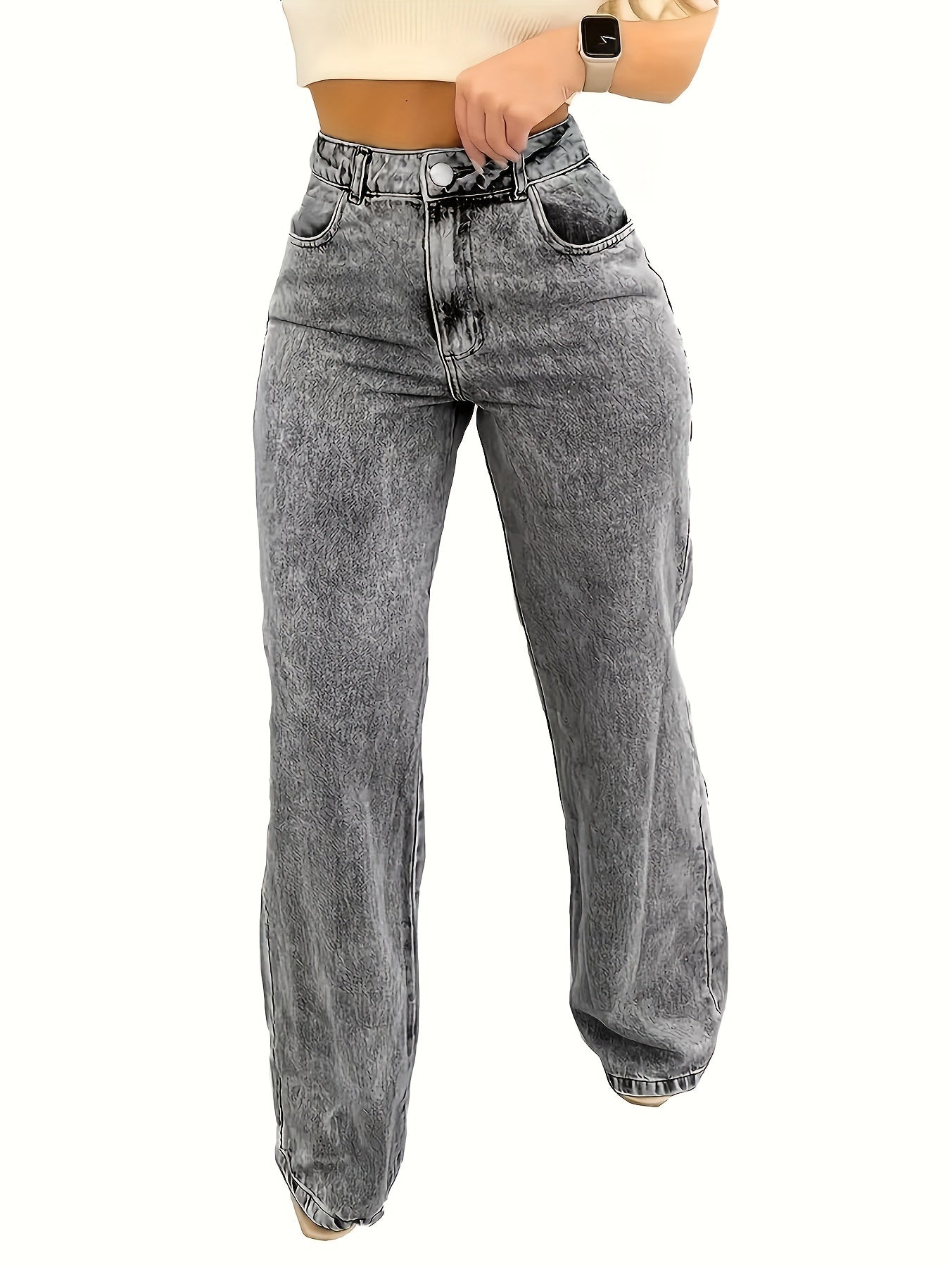 Loose Fit Dames Jeans | Wijde Pijpen Spijkerbroek 4
