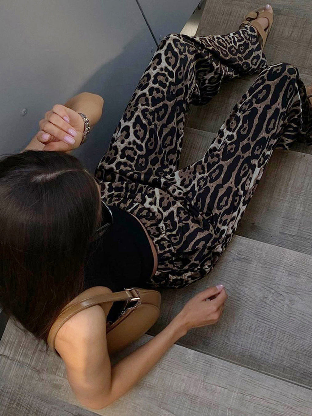 Luipaardprint Broek met Wijde Pijpen | Pantalon Dames 2