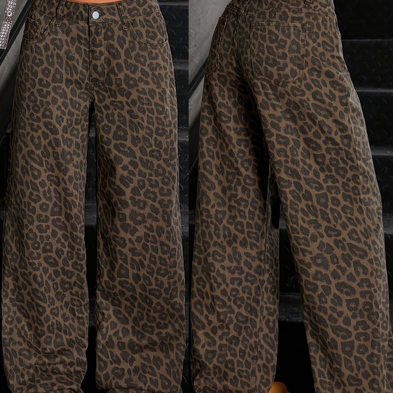 Luipaardprint High-Waist Dames Jeans | Slim Fit Spijkerbroek 0