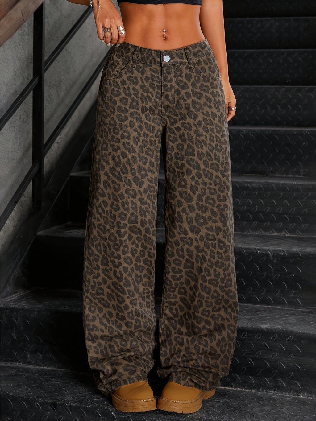 Luipaardprint High-Waist Dames Jeans | Slim Fit Spijkerbroek 3