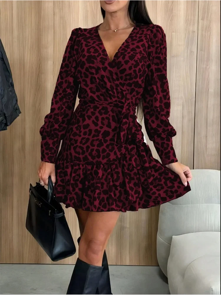 Luipaardprint Jurk met Bubbelmouwen | Dames Jurk 6