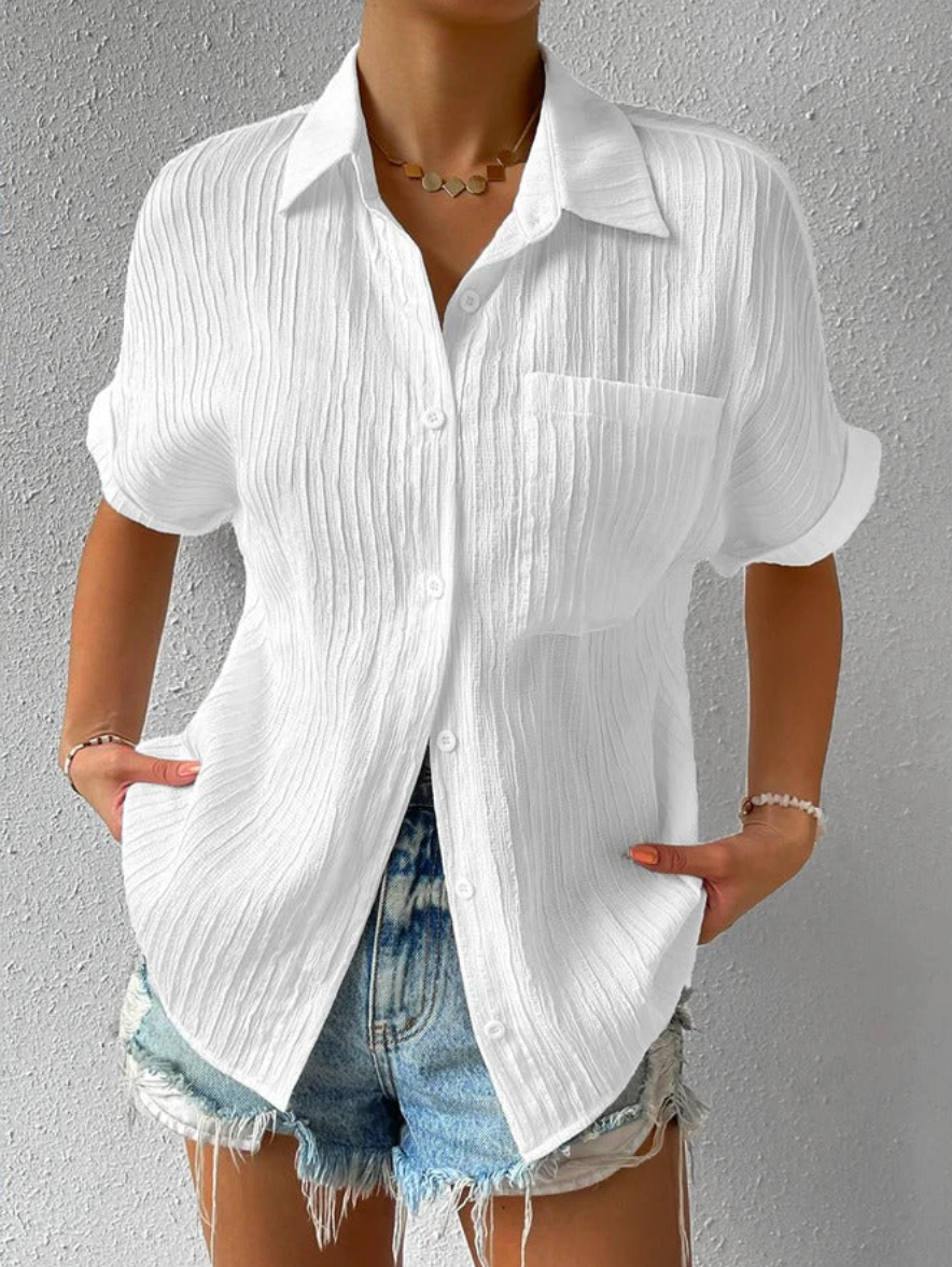 Luna | Blouse Dames Casual Oversized met Knopen 0