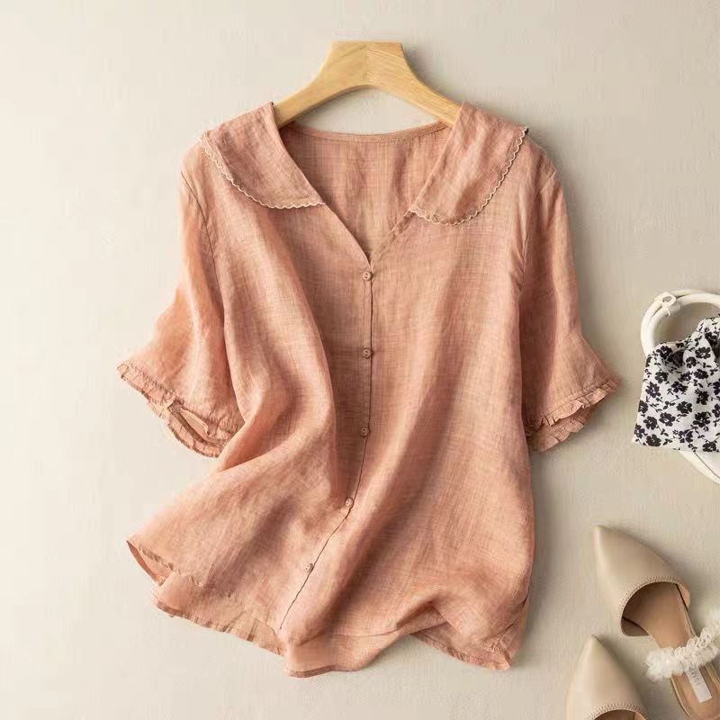 Luna | Blouse Dames Vintage Knoopdetail 1