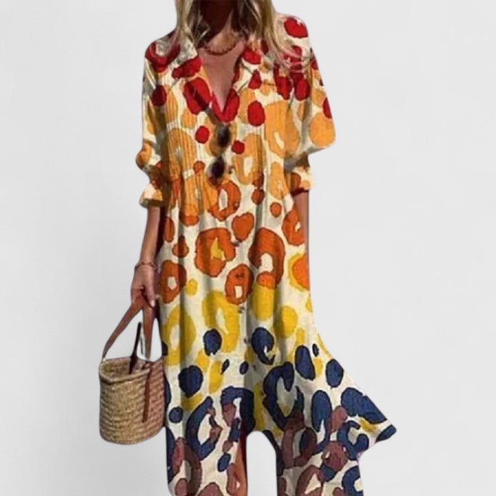 Luna | Boho-Jurk Flatterende Pasvorm Gedurfde Kleuren 3