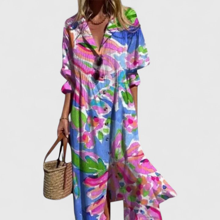 Luna | Boho-Jurk Flatterende Pasvorm Gedurfde Kleuren 4