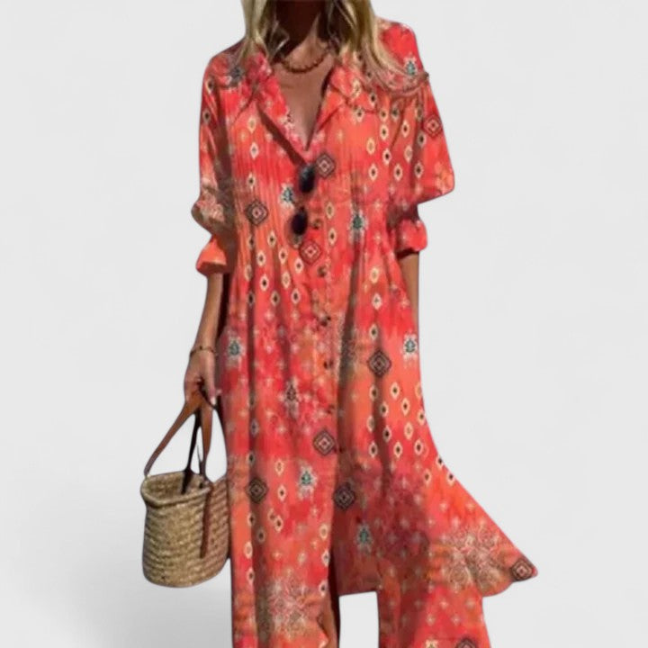 Luna | Boho-Jurk Flatterende Pasvorm Gedurfde Kleuren 5