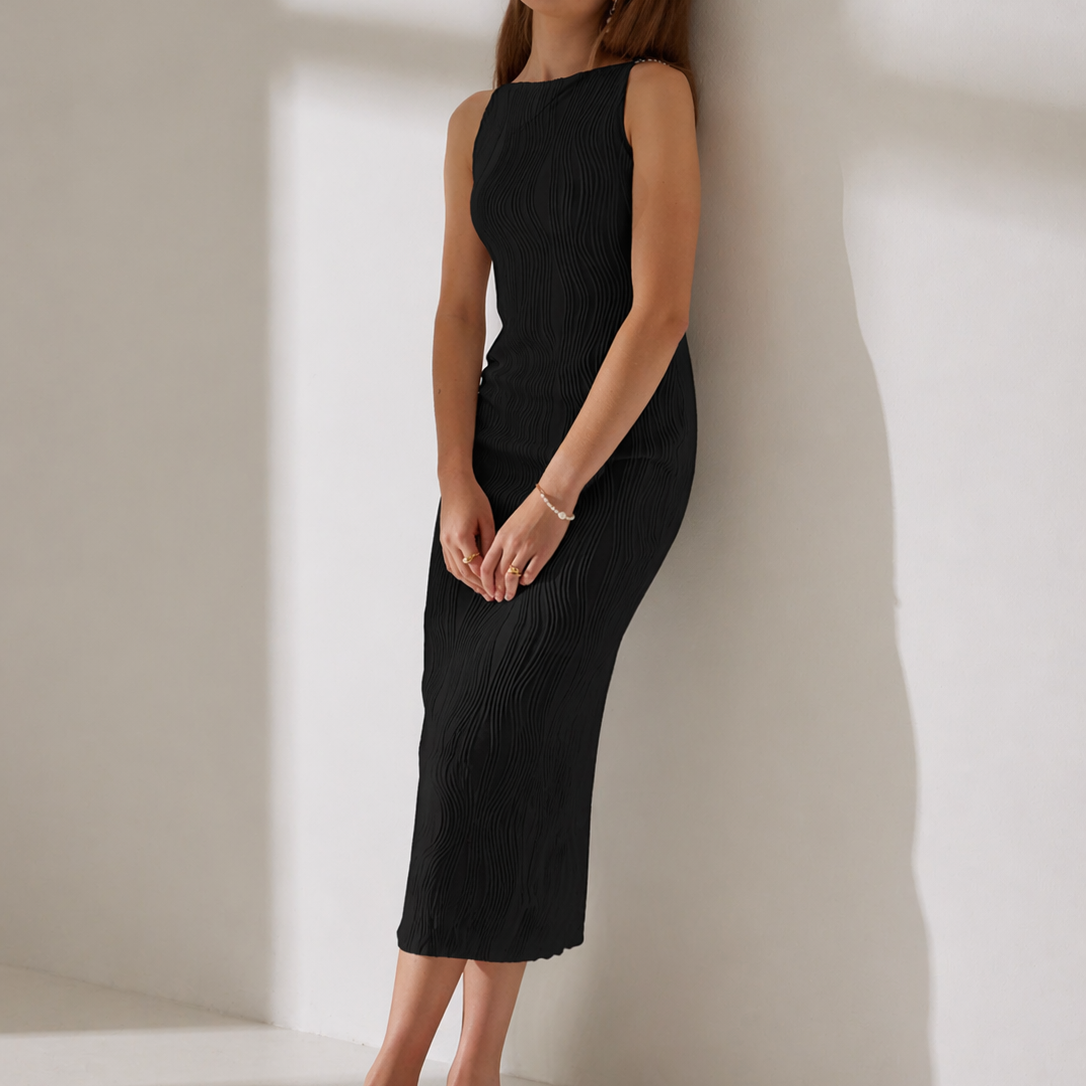 Luna | Cami Midi Jurk Ribbelstructuur 1