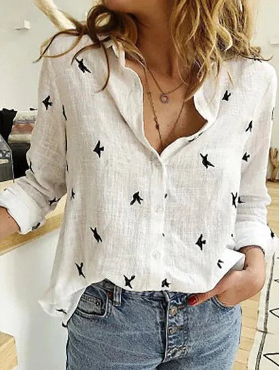 Luna | Casual Katoenen Blouse Lange Mouwen 11