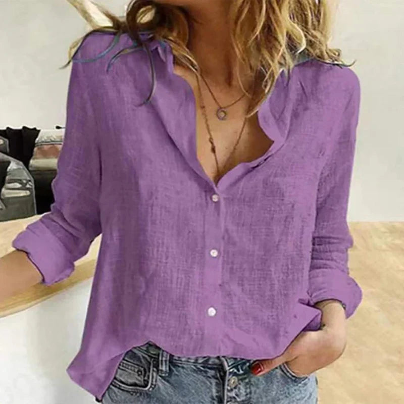 Luna | Casual Katoenen Blouse Lange Mouwen 3