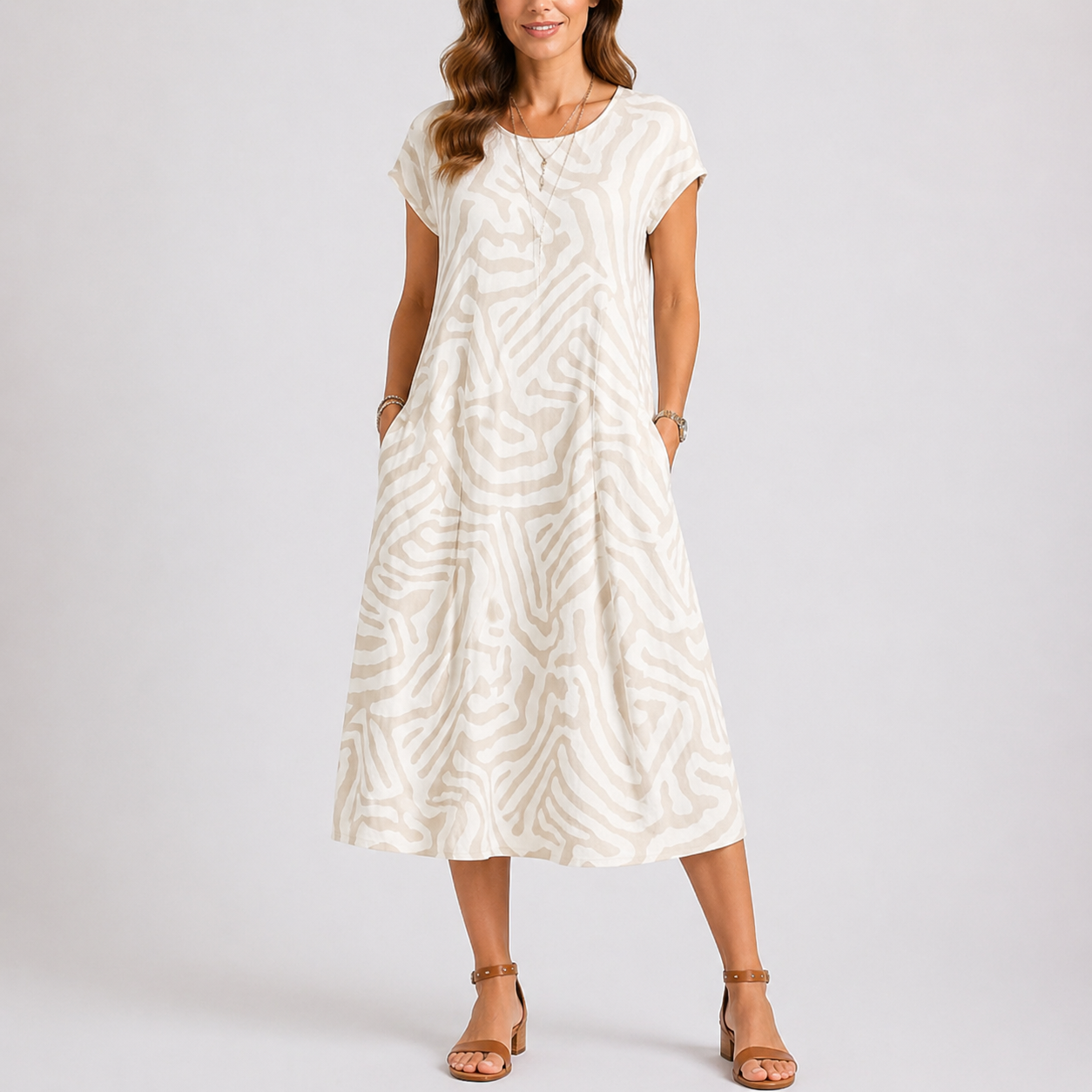 Luna | Casual Midi Zomerjurk Ronde Hals 1