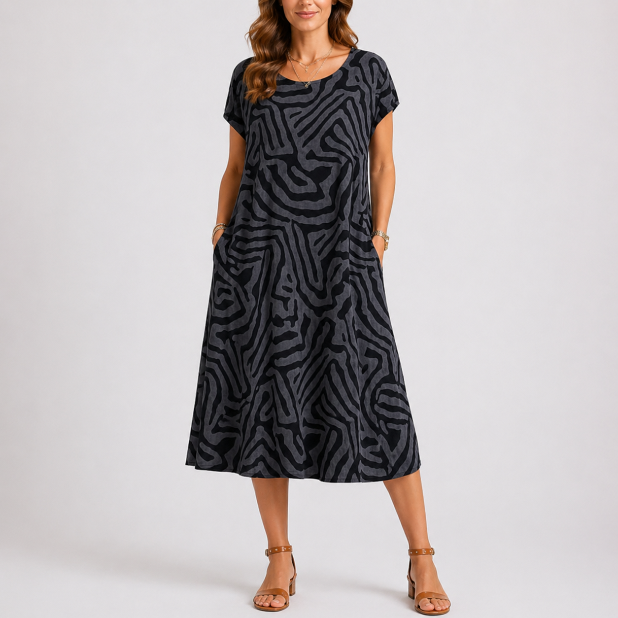 Luna | Casual Midi Zomerjurk Ronde Hals 2