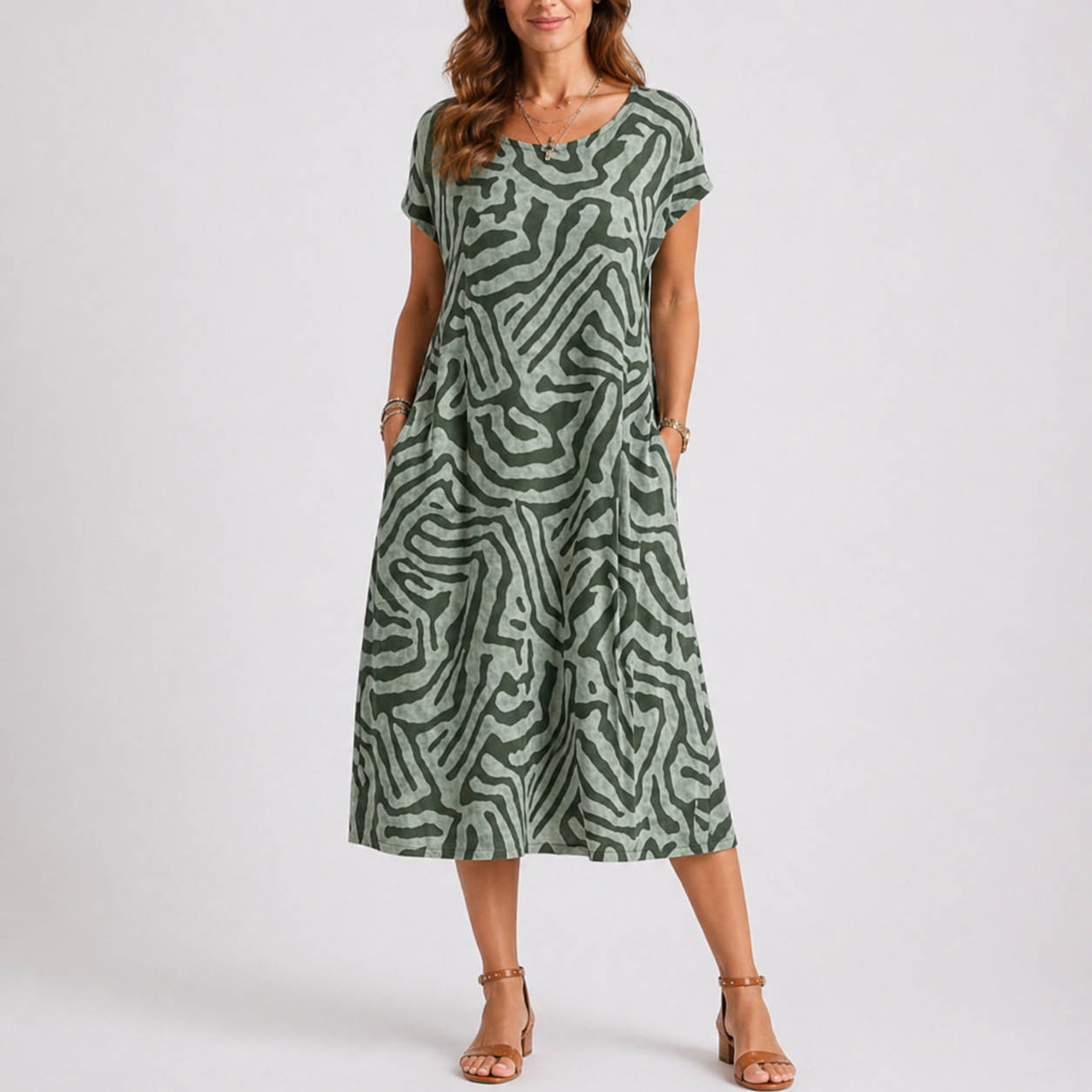 Luna | Casual Midi Zomerjurk Ronde Hals 3
