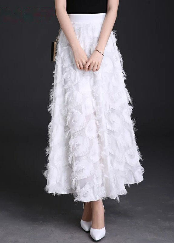 Luna | Chiffon Rok met Kwastjes Elegante Lente Uitstraling 0